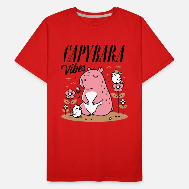 Capybara détendu avec des amis T-shirt bio Premium Homme