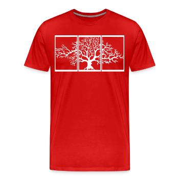 Nature View (White) - Men's Premium Organic T-Shirt - red - Front - Damien (186cm)