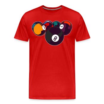 Billard 8 Ball - Männer Premium Bio T-Shirt - Rot - Vorne - Damien (186cm)