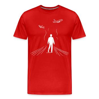 Observateur d’avion - T-shirt bio Premium Homme - rouge - Devant - Damien (186cm)