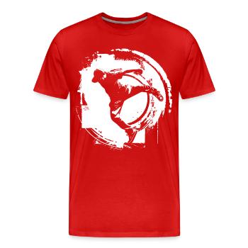 Breakdancer Zeichnung - Männer Premium Bio T-Shirt - Rot - Vorne - Damien (186cm)
