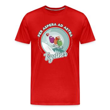 Snow sledging love drawing humor - Men's Premium Organic T-Shirt - red - Front - Damien (186cm)