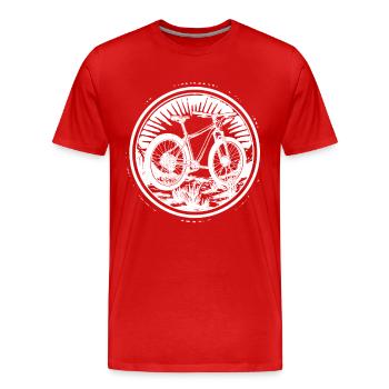 Mountain bike - Men's Premium Organic T-Shirt - red - Front - Damien (186cm)