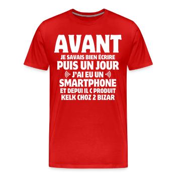 Phone, SMS, Mobile Phone - Men's Premium Organic T-Shirt - red - Front - Damien (186cm)