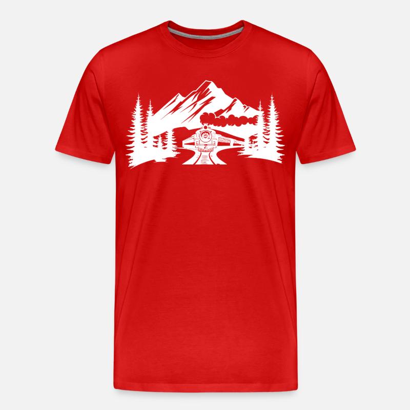 Eisenbahn - Männer Premium Bio T-Shirt - Rot