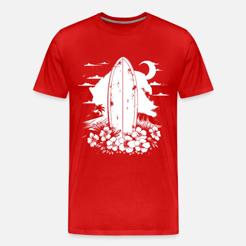 Surfbrett - Männer Premium Bio T-Shirt - Rot