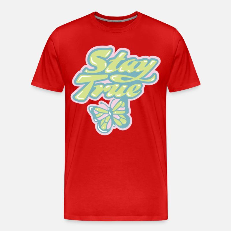 Stay True – Soft Pastel Retro - Männer Premium Bio T-Shirt - Rot