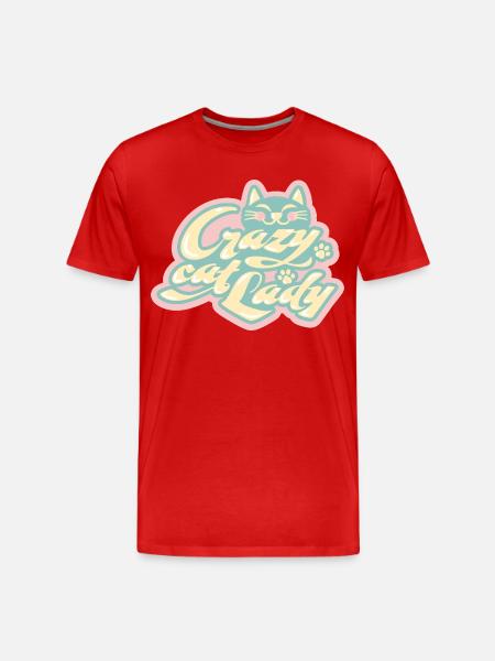 Crazy Cat Lady – Playful Cat Love - Men's Premium Organic T-Shirt - red