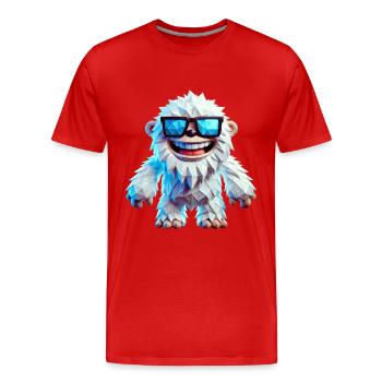 yeti cool - T-shirt bio Premium Homme - rouge - Devant - Damien (186cm)