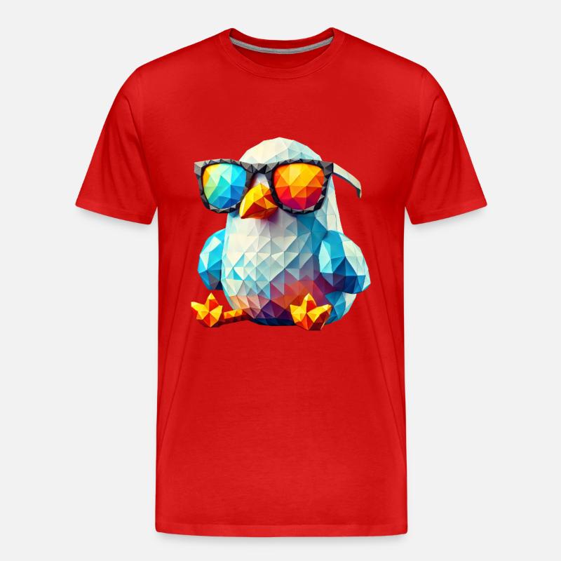 Coole Seagull Sonnenbrille - Männer Premium Bio T-Shirt - Rot