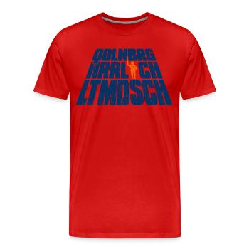 Quedlinburg (Herrlich-Altmodisch-Edition) - Männer Premium Bio T-Shirt - Rot - Vorne - Damien (186cm)