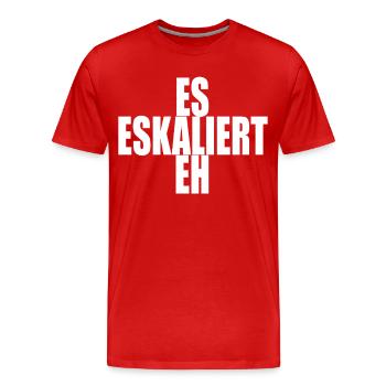 Ça s’intensifie quand même : fête, club, enterrement de vie de garçon - T-shirt bio Premium Homme - rouge - Devant - Damien (186cm)