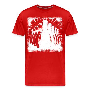 Skittles Bowling - Men's Premium Organic T-Shirt - red - Front - Damien (186cm)
