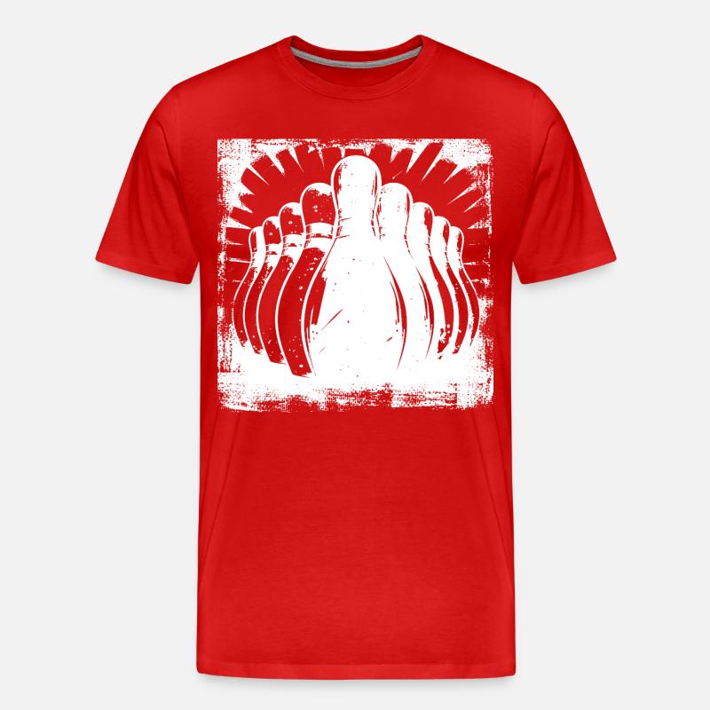 Kegeln Bowling - Männer Premium Bio T-Shirt - Rot