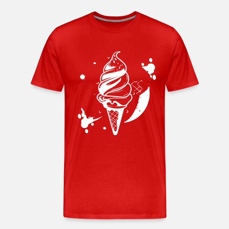 Softeis Skizze - Männer Premium Bio T-Shirt - Rot