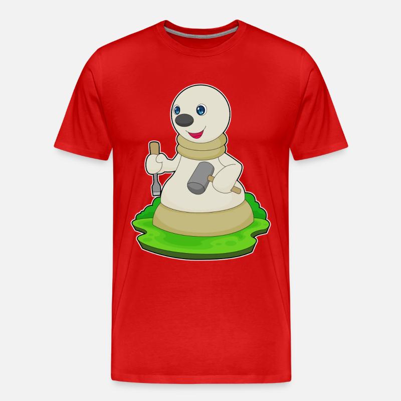 Schachfigur Bauer Schach - Männer Premium Bio T-Shirt - Rot