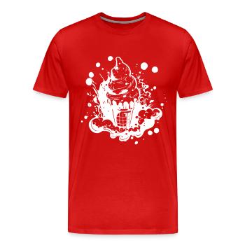 Eiswaffel Skizze - Männer Premium Bio T-Shirt - Rot - Vorne - Damien (186cm)