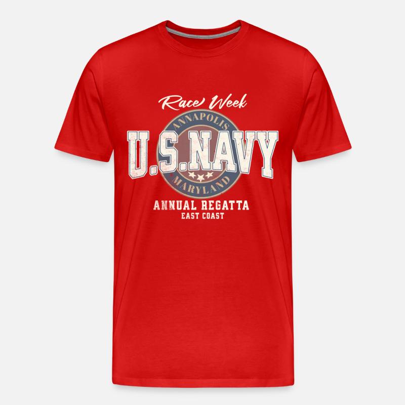 Design U.S. Navy Annapolis Regatta - Männer Premium Bio T-Shirt - Rot