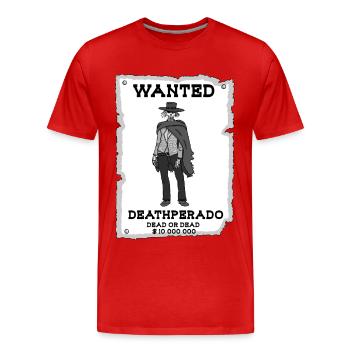 Cowboy squelette - T-shirt bio Premium Homme - rouge - Devant - Damien (186cm)