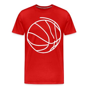 Basketball Skizze - Männer Premium Bio T-Shirt - Rot - Vorne - Damien (186cm)