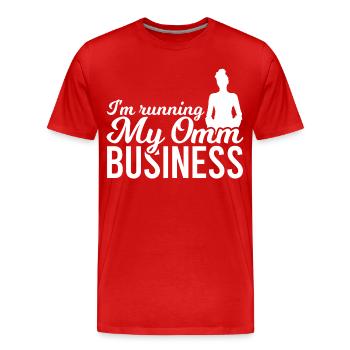 Yoga Teacher Joke - Men's Premium Organic T-Shirt - red - Front - Damien (186cm)
