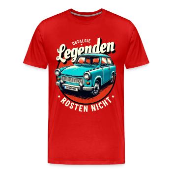 Ostalgie Legende Rennpappe Trabi DDR Retro - Männer Premium Bio T-Shirt - Rot - Vorne - Damien (186cm)