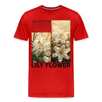 Fleur de lys Fleur de lys Botanique Esthétique Cadeau - T-shirt bio Premium Homme - rouge - Devant - Damien (186cm)