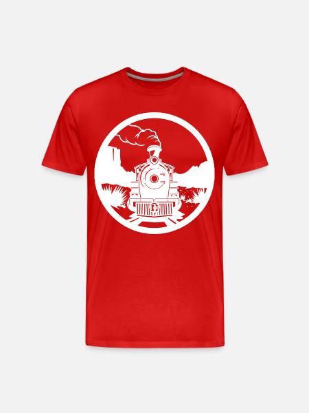 Railway Drawing - Men's Premium Organic T-Shirt - red