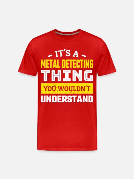 Metal Detecting - Men's Premium Organic T-Shirt - red