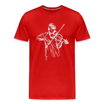 Dessin au trait Geiger - T-shirt bio Premium Homme - rouge - Devant - Damien (186cm)