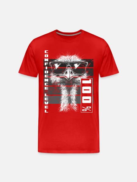 Confident Ostrich Bird Sunglasses Gift - Men's Premium Organic T-Shirt - red