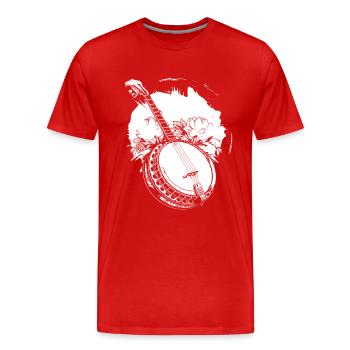 Banjo - Men's Premium Organic T-Shirt - red - Front - Damien (186cm)