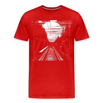 Railway Graphic - Men's Premium Organic T-Shirt - red - Front - Damien (186cm)
