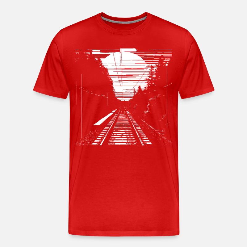 Eisenbahn Grafik - Männer Premium Bio T-Shirt - Rot