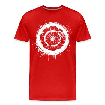 Dartscheibe Streetart - Männer Premium Bio T-Shirt - Rot - Vorne - Damien (186cm)