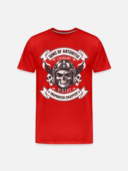 Sons of Arthritis Ibuprofen Chapter Biker - Men's Premium Organic T-Shirt - red