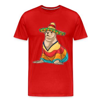 Seal Sombrero - Men's Premium Organic T-Shirt - red - Front - Damien (186cm)
