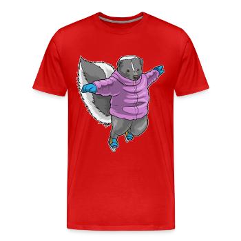 Skunk Patins à glace - T-shirt bio Premium Homme - rouge - Devant - Damien (186cm)