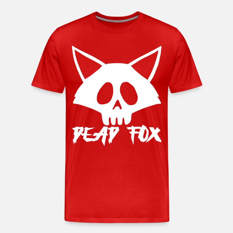 Weißer Fuchs Schädel - Männer Premium Bio T-Shirt - Rot
