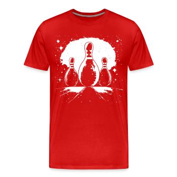 Bowling Pins - Men's Premium Organic T-Shirt - red - Front - Damien (186cm)