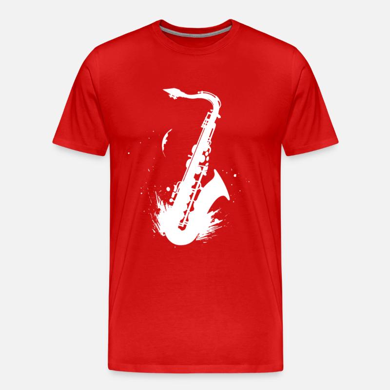 Saxophon Grafik - Männer Premium Bio T-Shirt - Rot