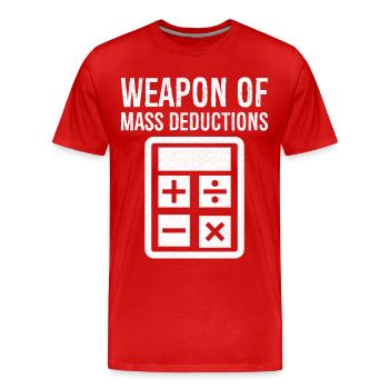 Arme de déductions de masse - T-shirt bio Premium Homme - rouge - Devant - Damien (186cm)