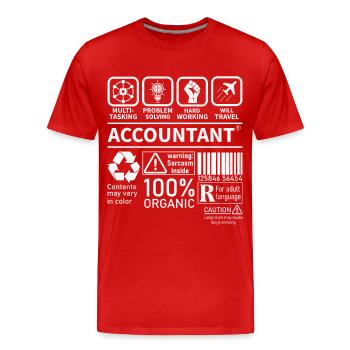 Multi Tasking Problem Solving Hard Working Travel - Men's Premium Organic T-Shirt - red - Front - Damien (186cm)