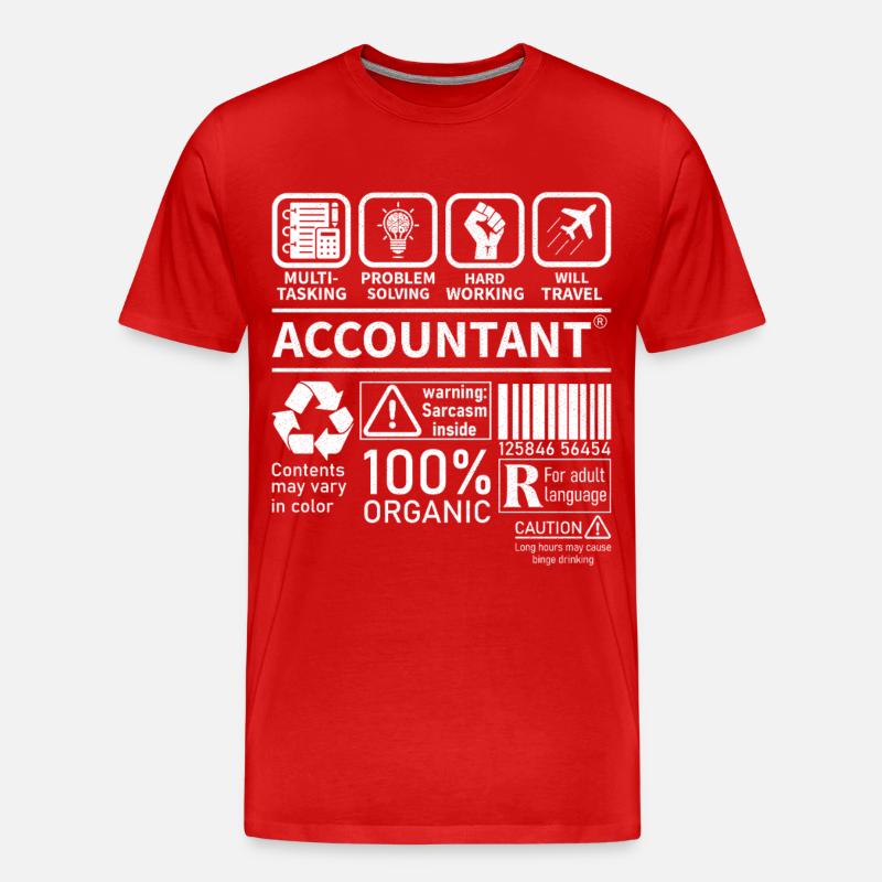Accountant Multi Tasking Problem Solving - Männer Premium Bio T-Shirt - Rot