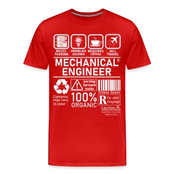 Ingénieur mécanique multitâche résolution de problèmes - T-shirt bio Premium Homme - rouge - Devant - Damien (186cm)