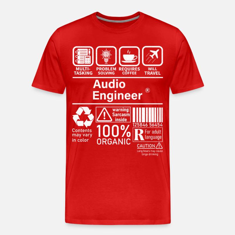 Audio Engineer multi tasking problem solving - Men's Premium Organic T-Shirt - red
