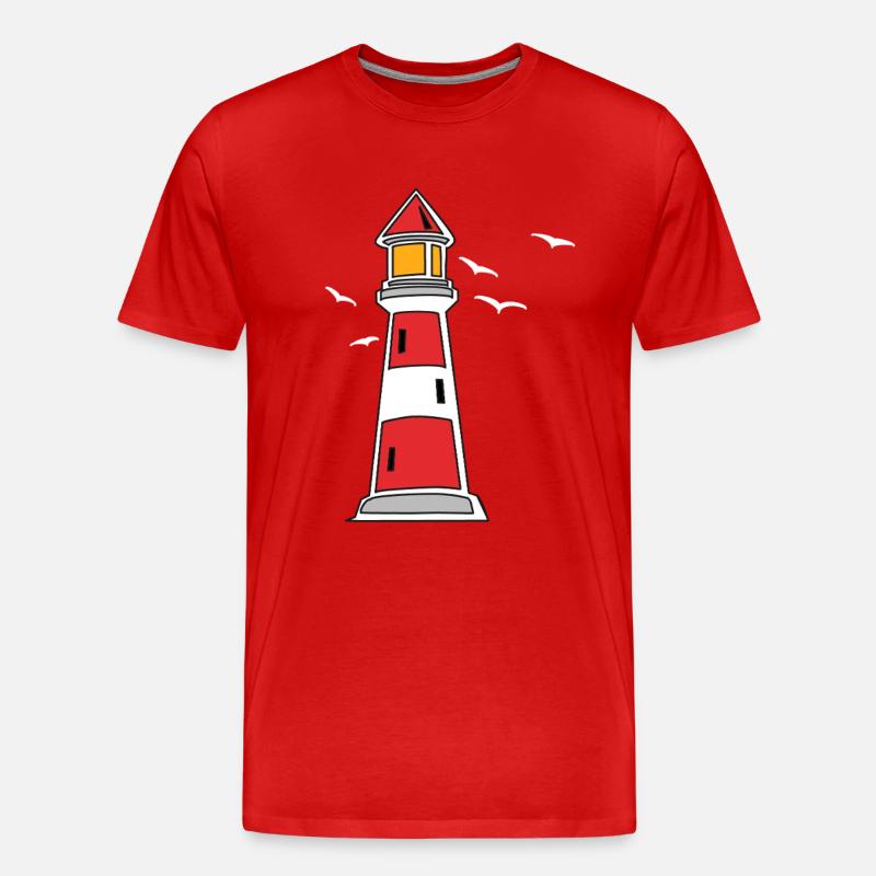 Leuchtturm See Küste maritim - Männer Premium Bio T-Shirt - Rot