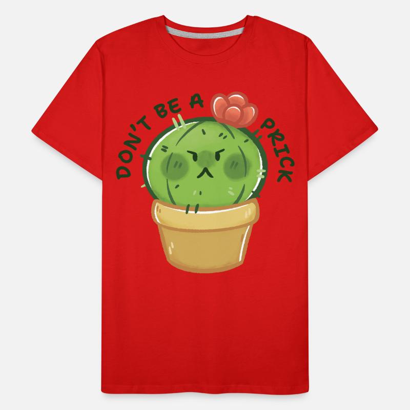 Grumpy Cactus with Message Men's Premium Organic T-Shirt