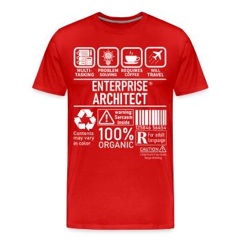 Résolution de problèmes multitâches Enterprise Architect - T-shirt bio Premium Homme - rouge - Devant - Damien (186cm)