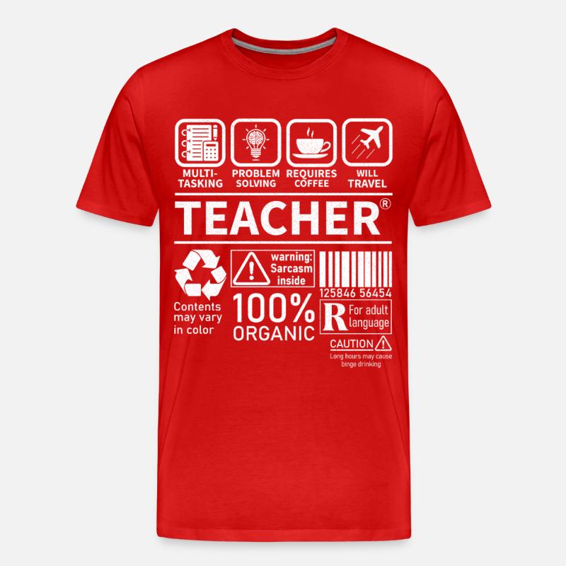 Teacher multi tasking problem solving requires - Männer Premium Bio T-Shirt - Rot